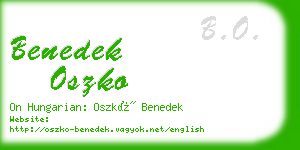 benedek oszko business card